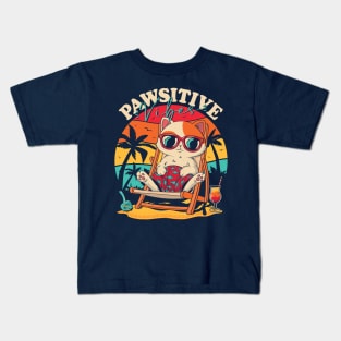 Be pawsitive Kids T-Shirt